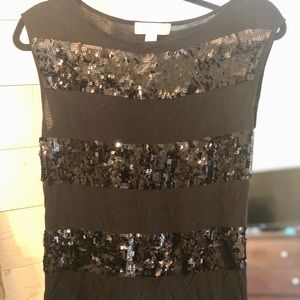 Black sparkle Michael Kors top